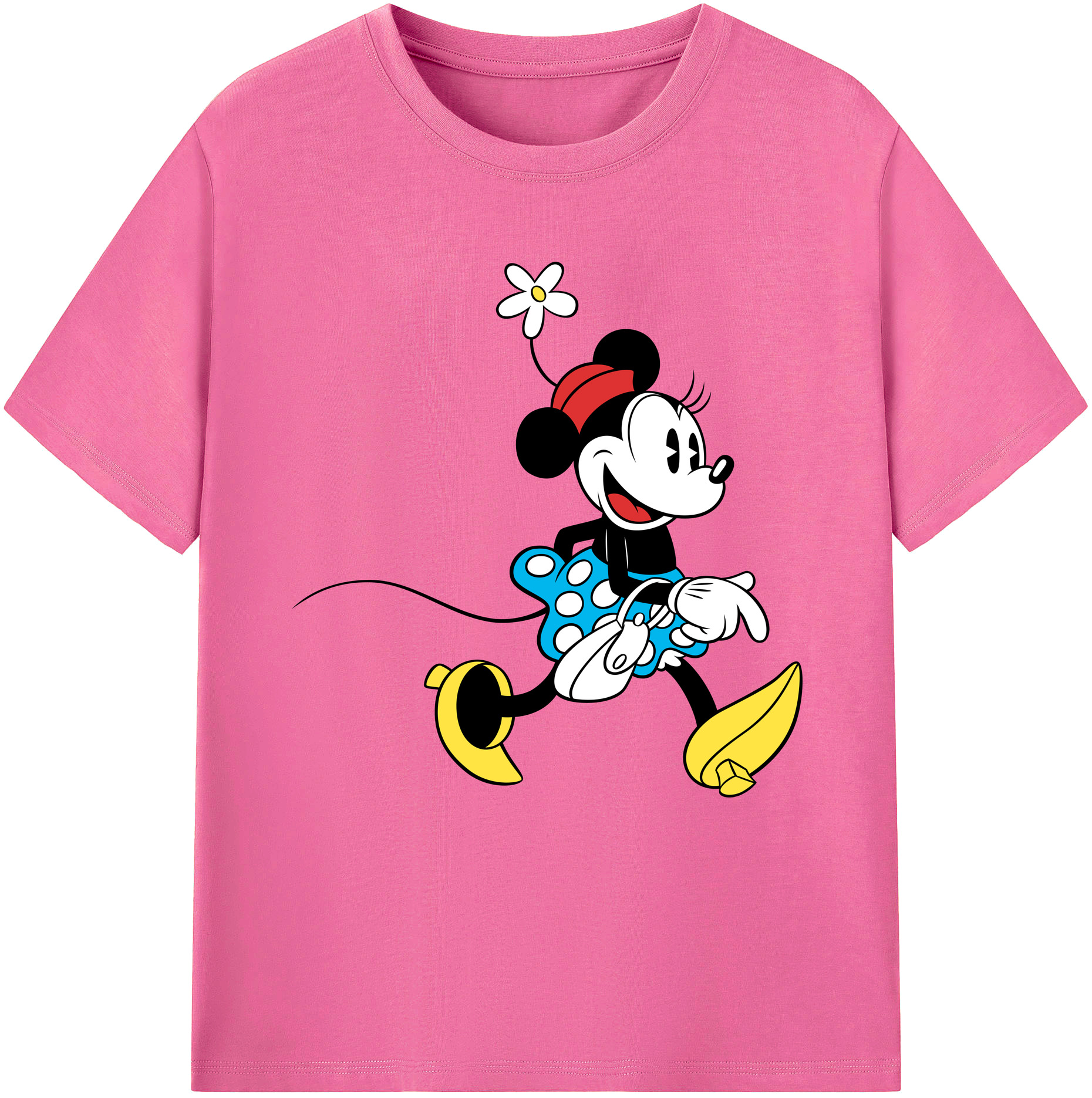 （画像用） ミッキーマウス Mickey Mouse レディースカジュアルプリントTシャツ（綿100％）